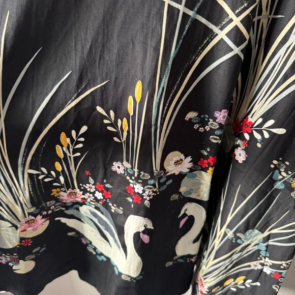 NWT Zaful Black A-line Midi Dress with Swan Pattern Size XXL - Picture 5 of 6